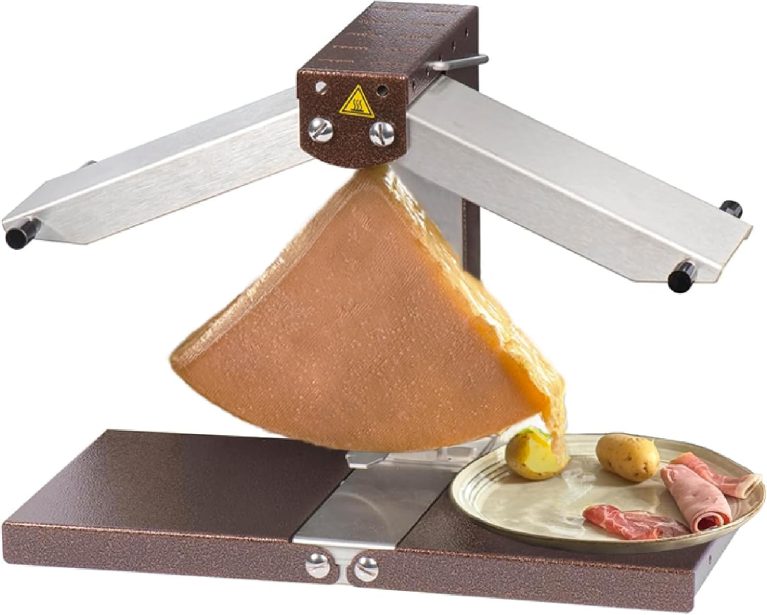 Louis Tellier Brézière Signature Original, appareil raclette traditionnel 1/4 de meule, Inox et Marron, 1000W