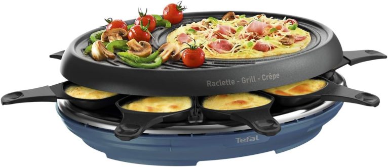 Tefal - Colormania - Appareil à Raclette et grill 3 en 1-8 personnes | Repas convivial pour 8 personnes - Technologie Thermo-Spot pour une cuisson parfaite - Revêtement antiadhésif