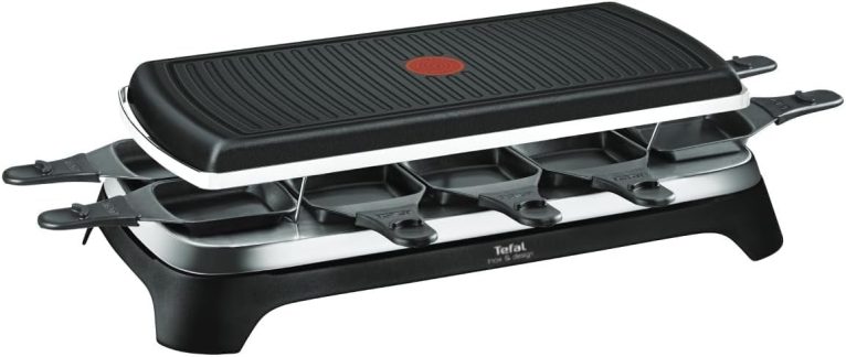 Tefal Gourmet RE458812, Appareil à Raclette et Grill 10 Personnes, Coupelles Antiadhésives, Indicateur Thermo-Spot, Noir